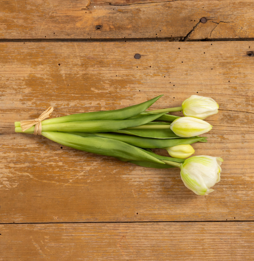 9.5” Green & White Tulip Bush