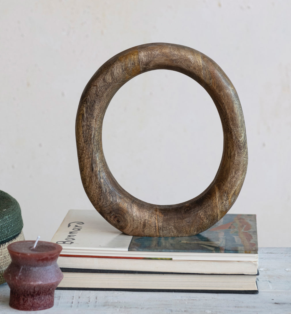 Mango Wood Standing Circle Decor