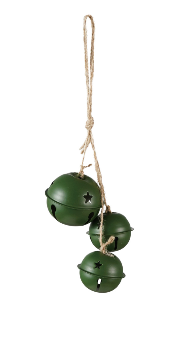 Hanging Metal Jingle Bells w/Star Cut-outs