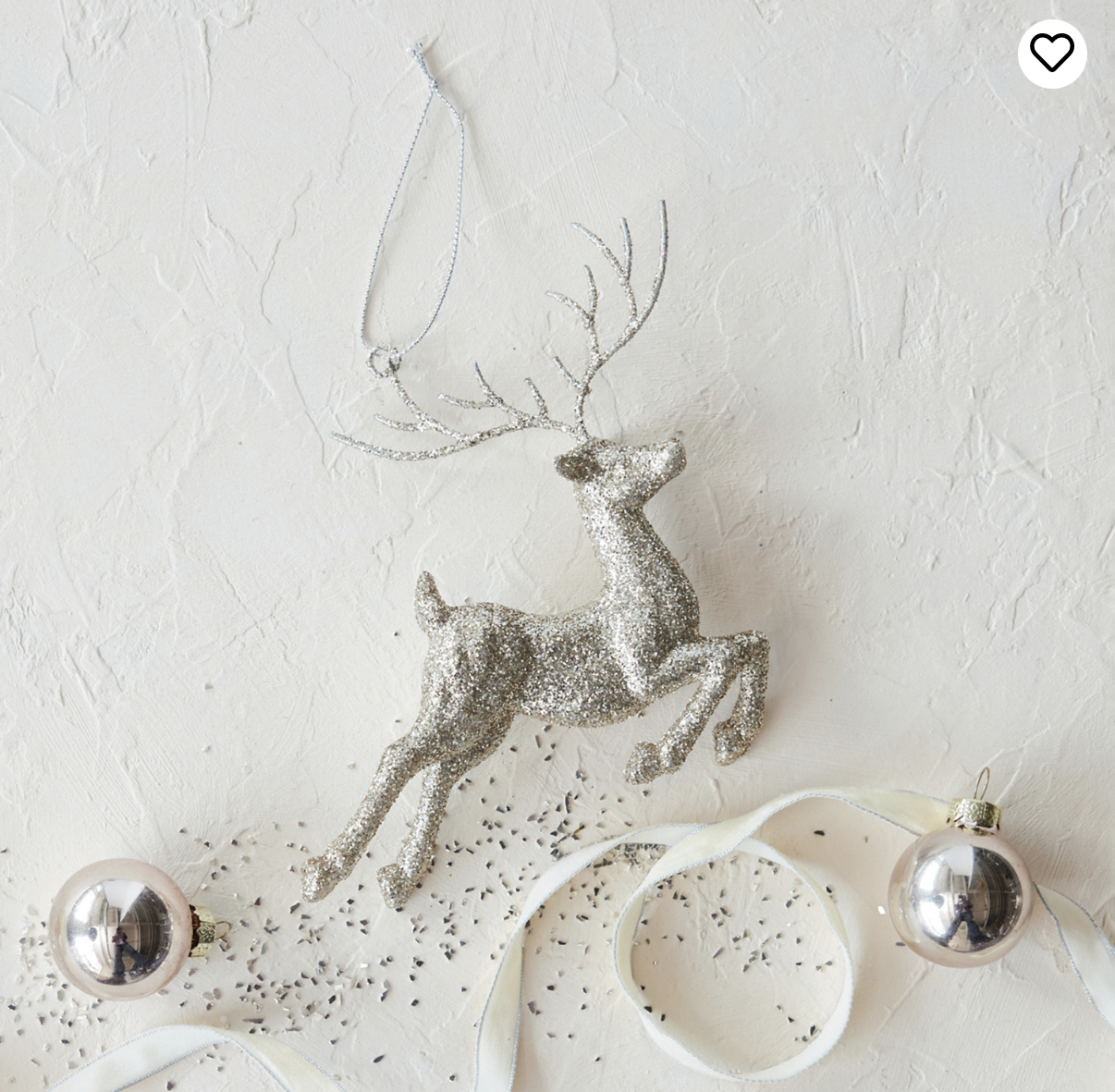 Acrylic Reindeer Ornament w/Glitter