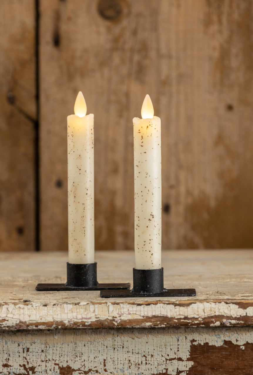 6.75” Moving Flame Cream Taper Candle