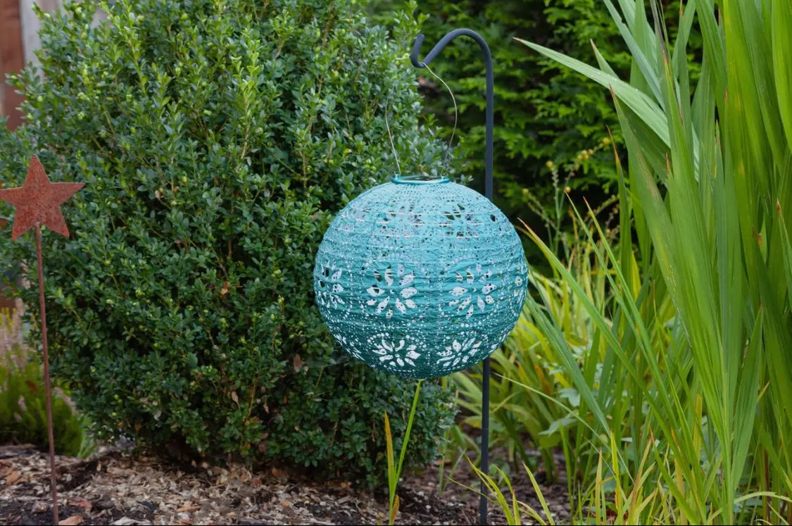 Stella 12” Globe Solar Lantern-Mineral Green