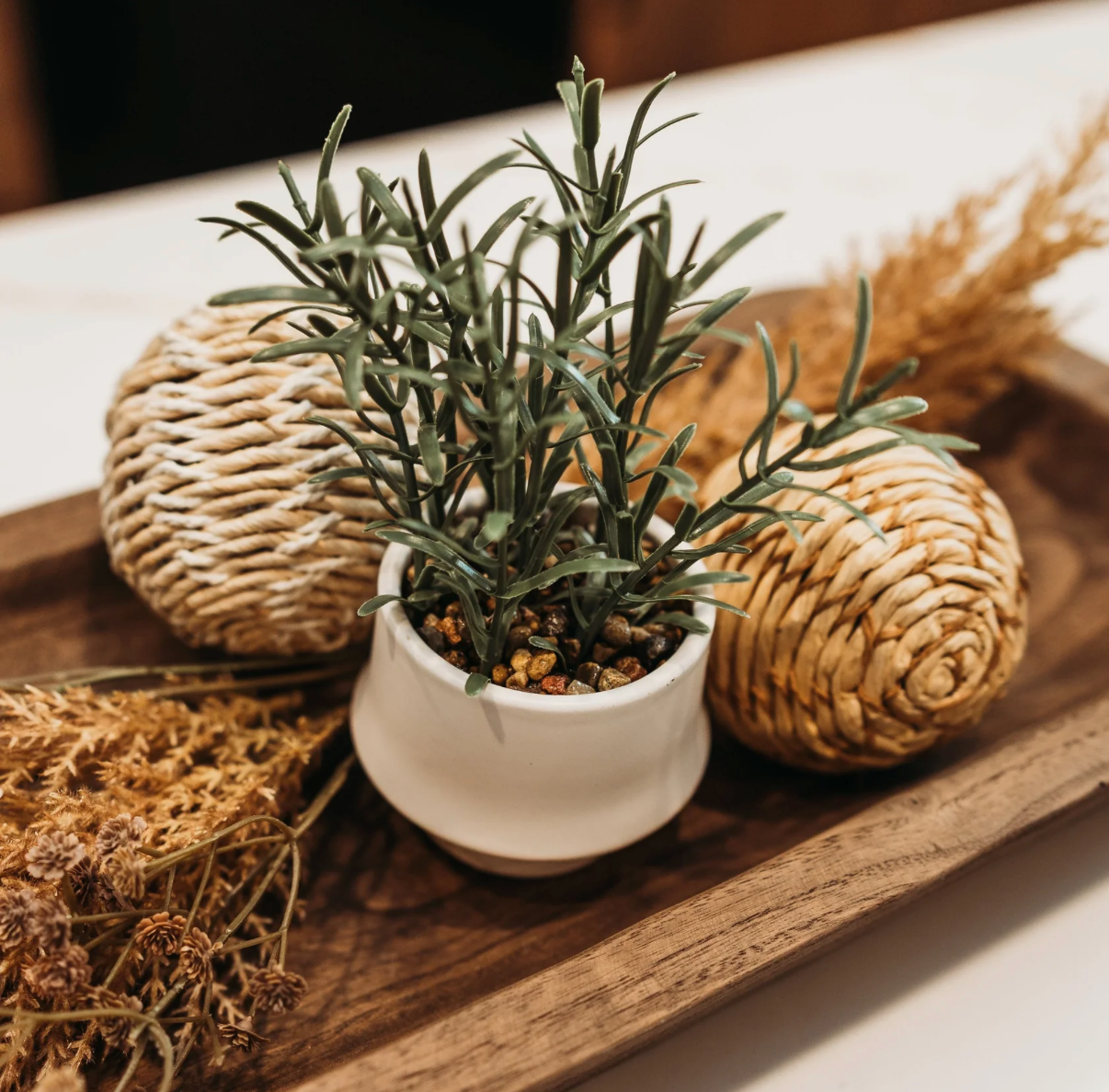 4” Rattan Natural Orb