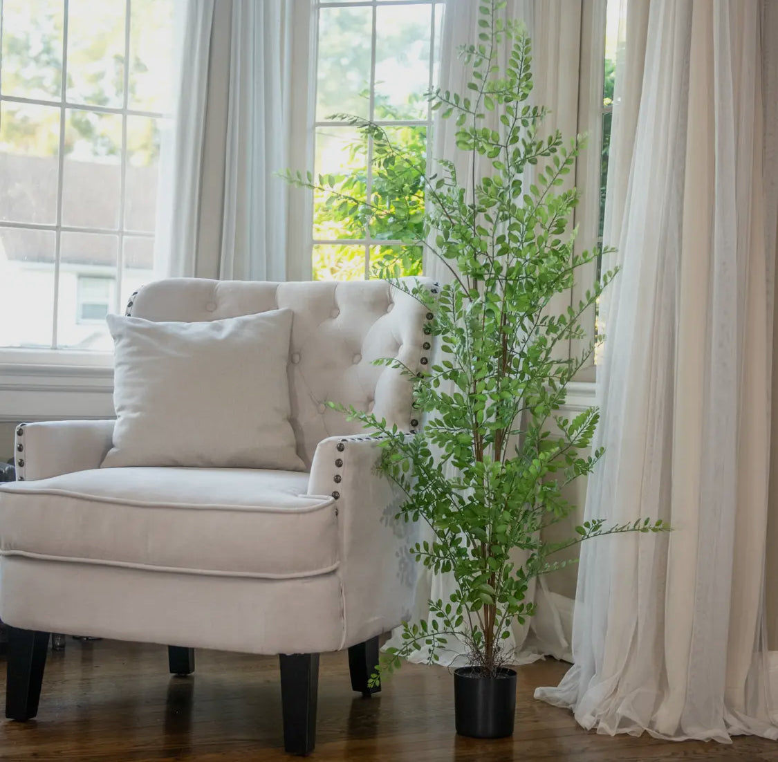 35” Fern Tree In Black Pot