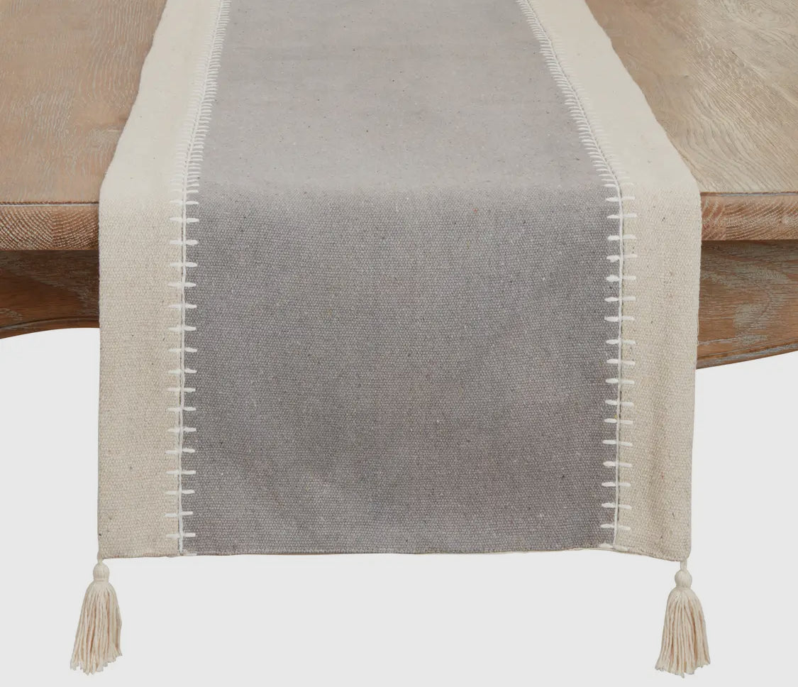 Grey Whipstitch Banded Runner