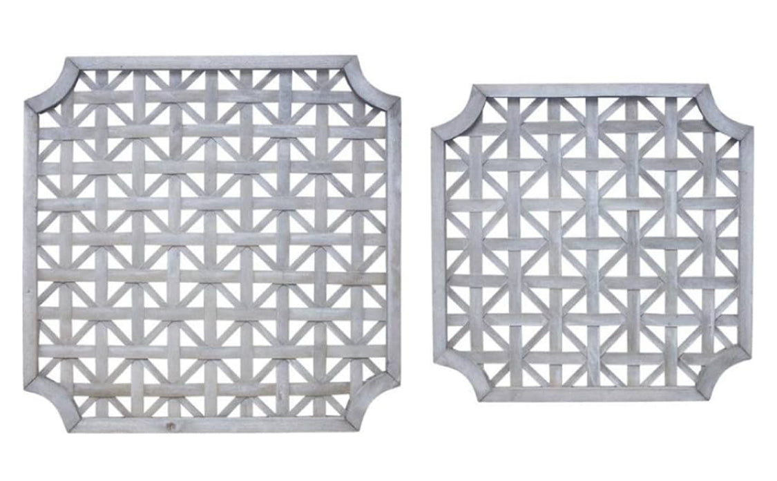 Whitewash Wooden Wall Lattice-sm