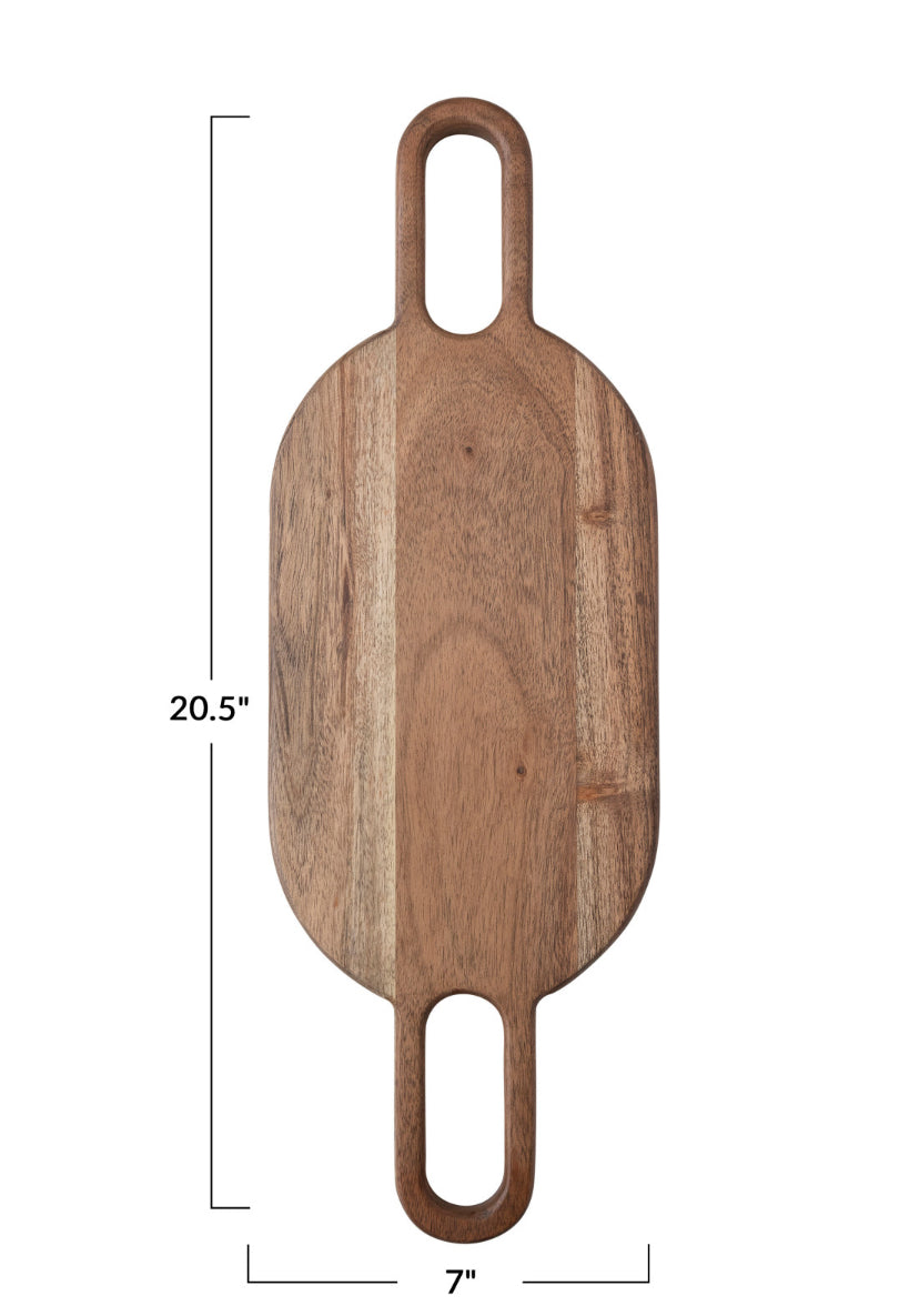 Acacia Wood Cheese/Cutting Board w/Handles