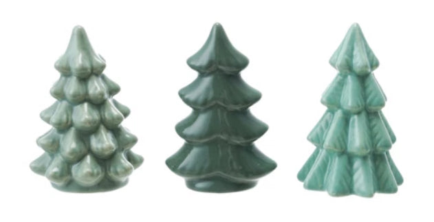 2-1/2”H Green Stoneware Tree