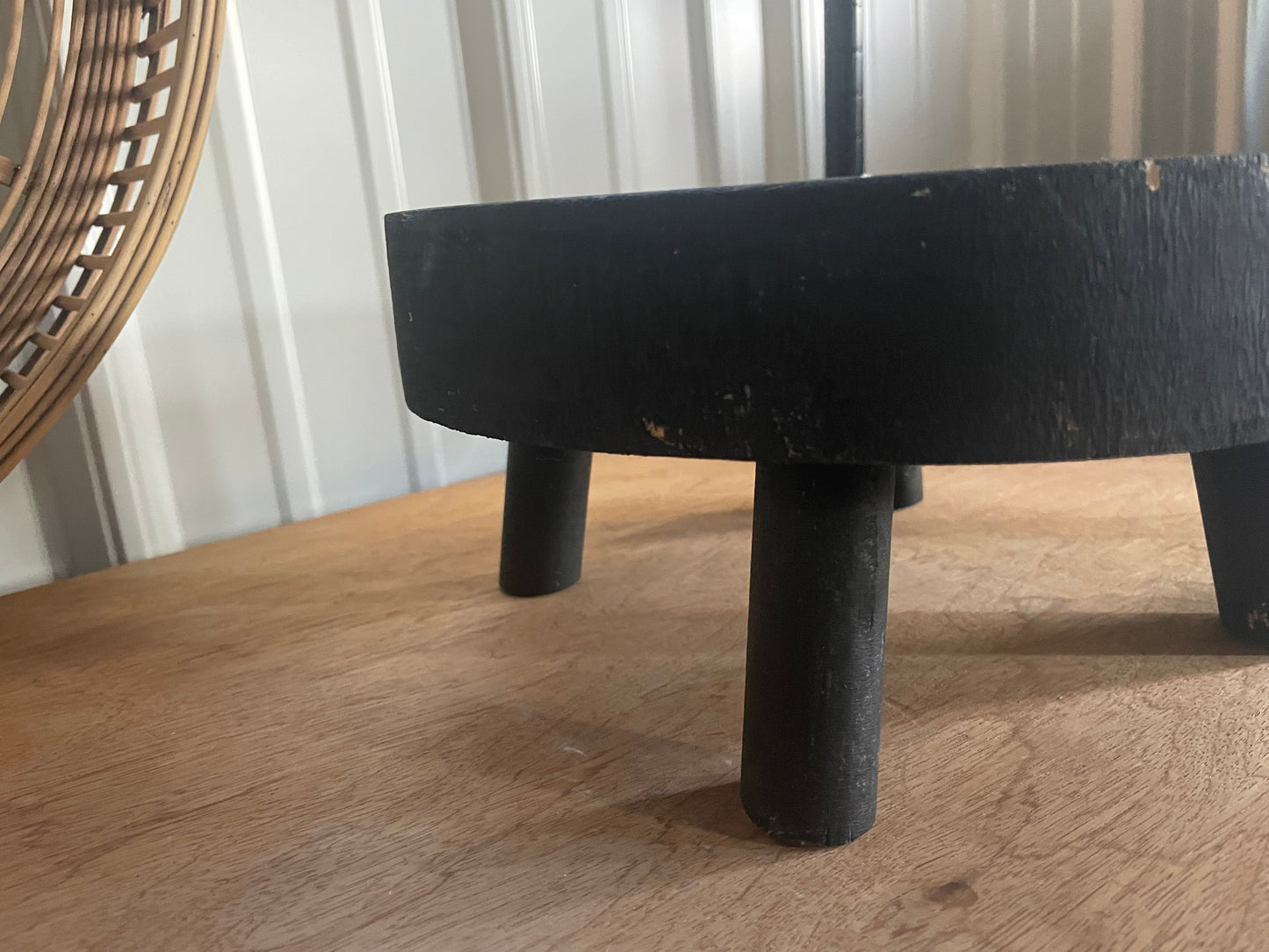 Distressed Black Pedestal w/ Black feet-lg
