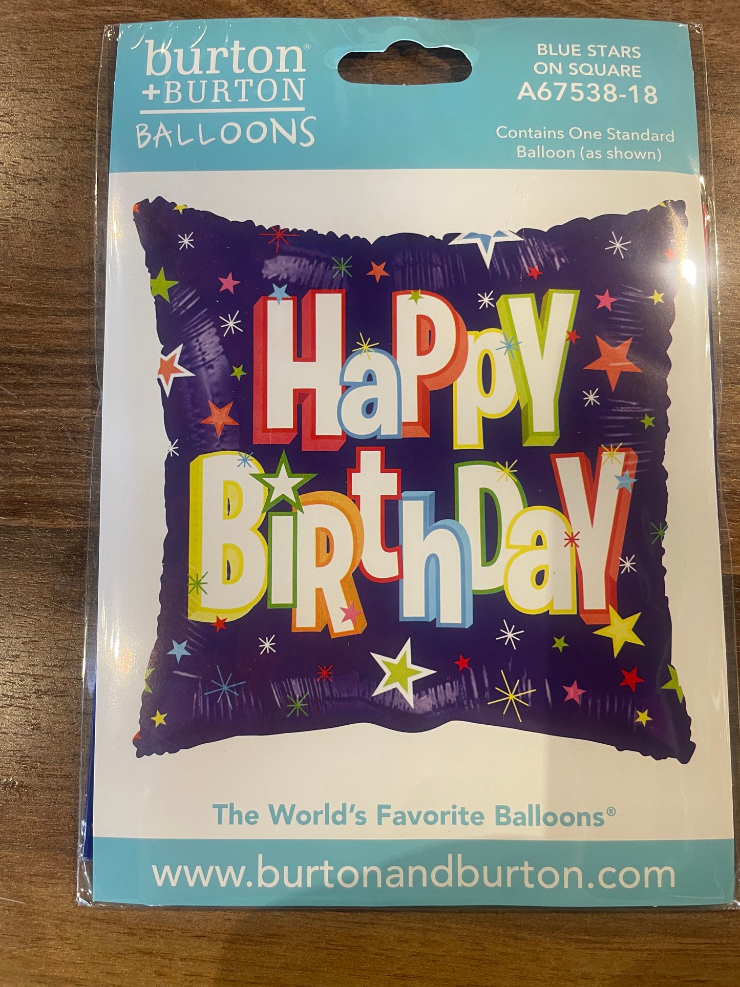 18” Square Happy Birthday Mylar Balloon