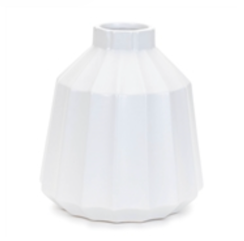 8.5” White CeramicVase