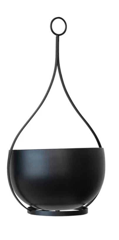 Black Metal Hanging Planter-Lg