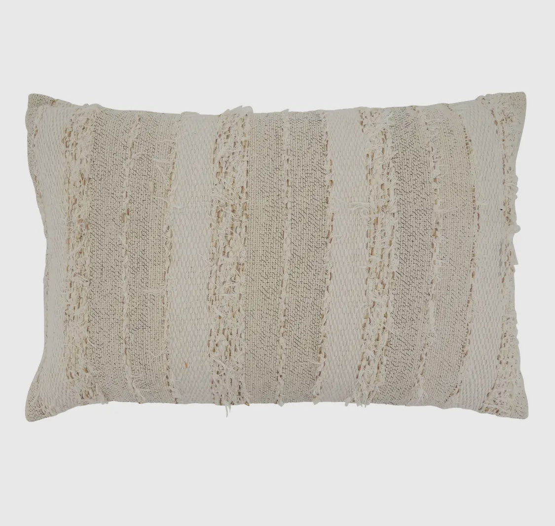 Throw Pillow w/Finge Stripe Design