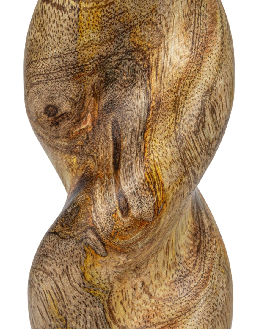 Carved Mango Wood Twisted Taper Holder