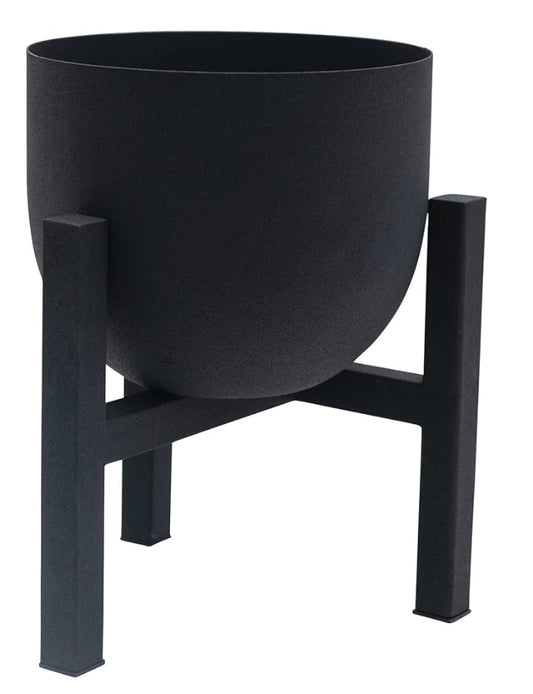 Black Metal Pot w/Stand