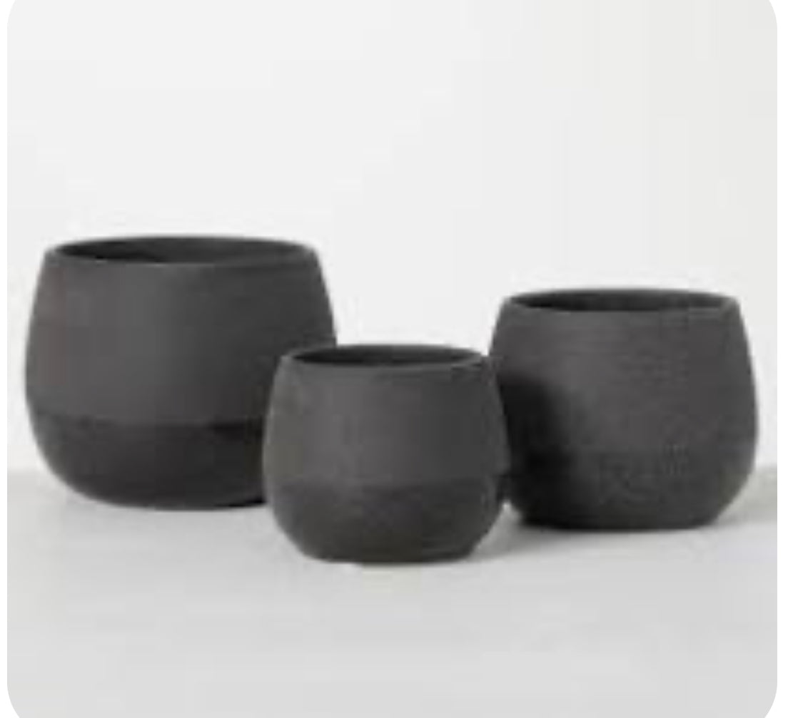 Matte Black Planter-med