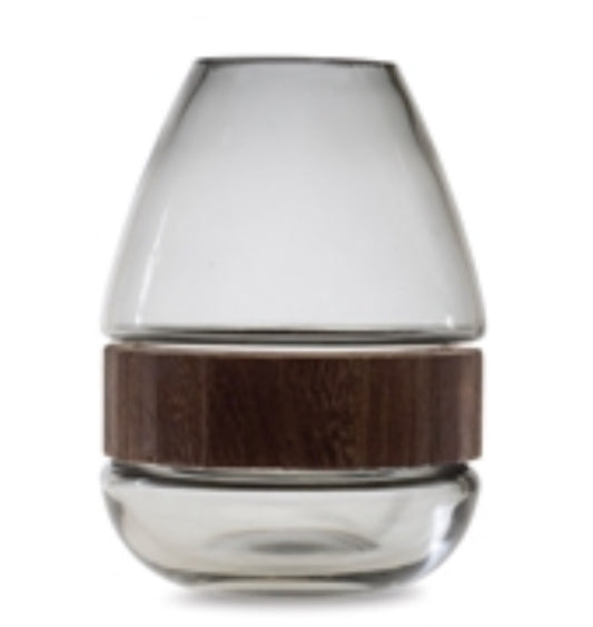Glass & Wood Vase