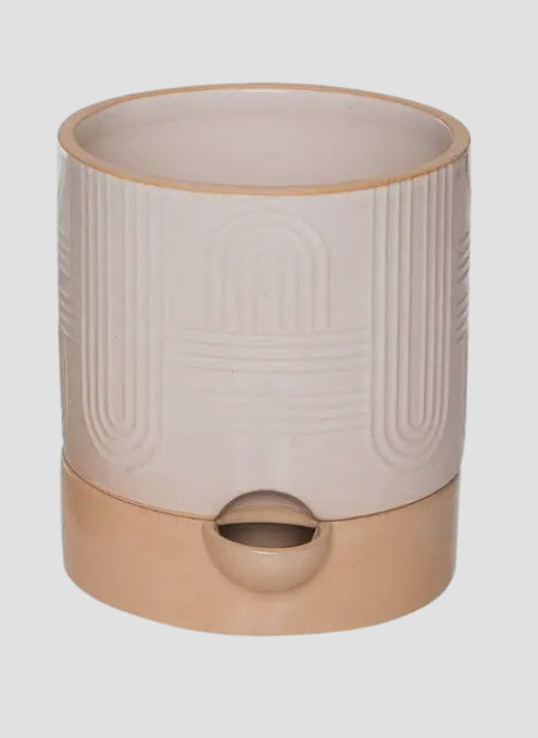 self watering white planter Lg. Sage Self Watering Planter