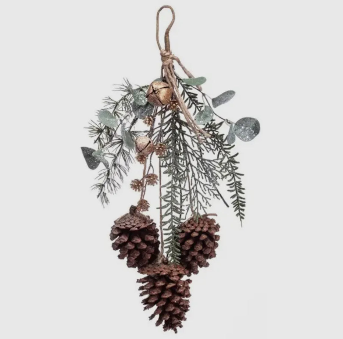 Pine, Jingle Bell & Pine Cone Hanging Ornament