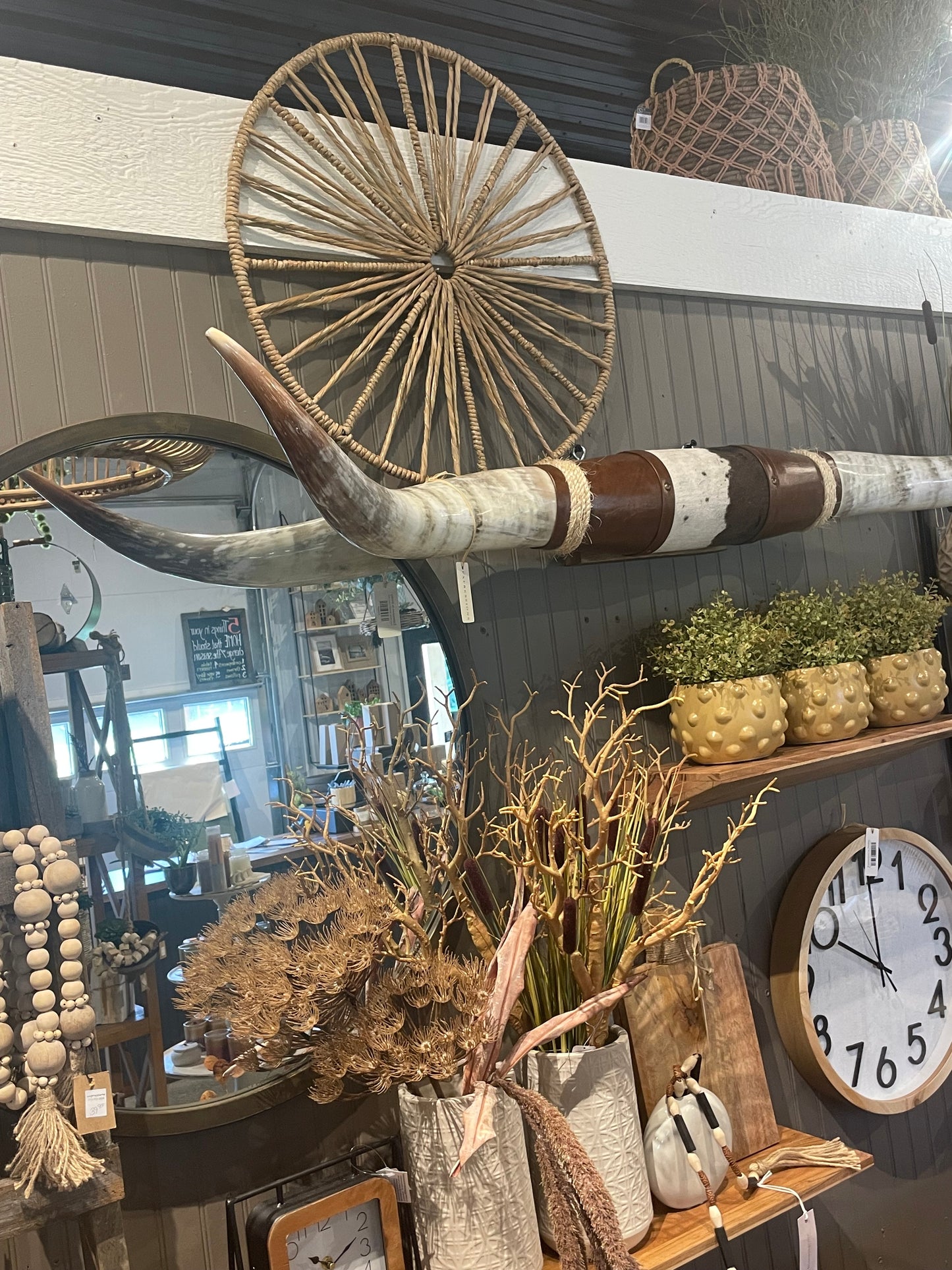 Spoked Seagrass Wall Art-large
