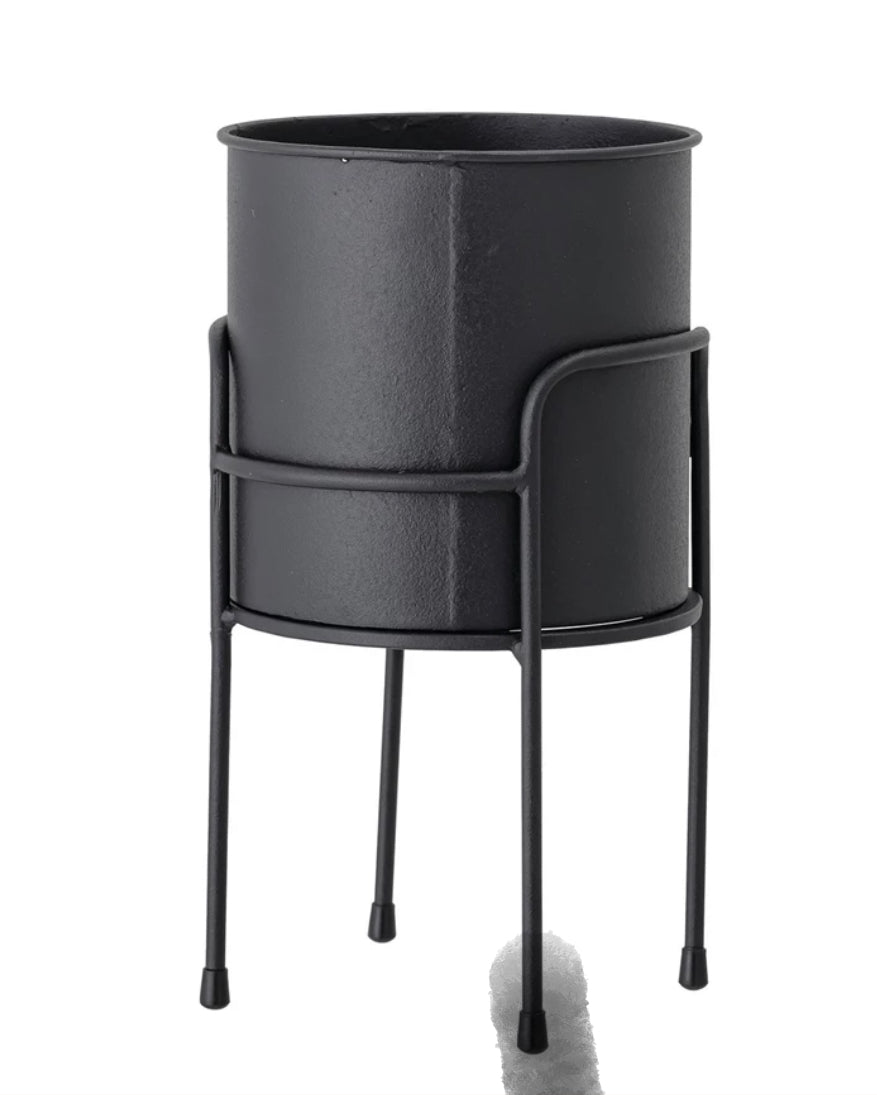 Black Metal Planter with Stand