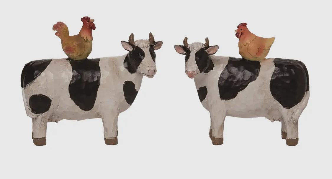Cow/Chicken Figurine-2 Asst.