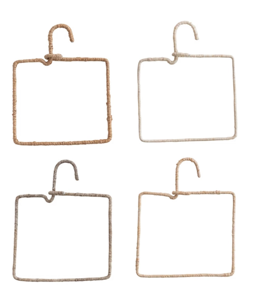 Wire & Natural Fiber Wrapped Hanger