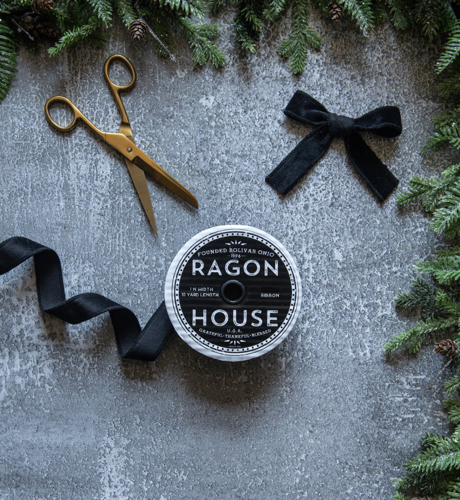 1”Black Unwired Black Ribbon