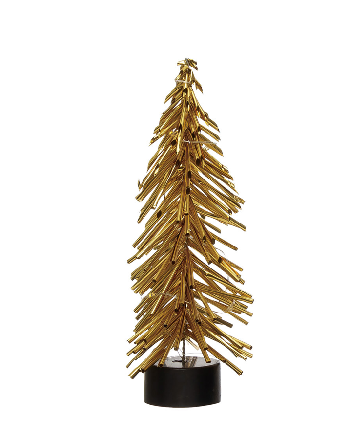 Gold Plastic Tree w/10 LED Lights