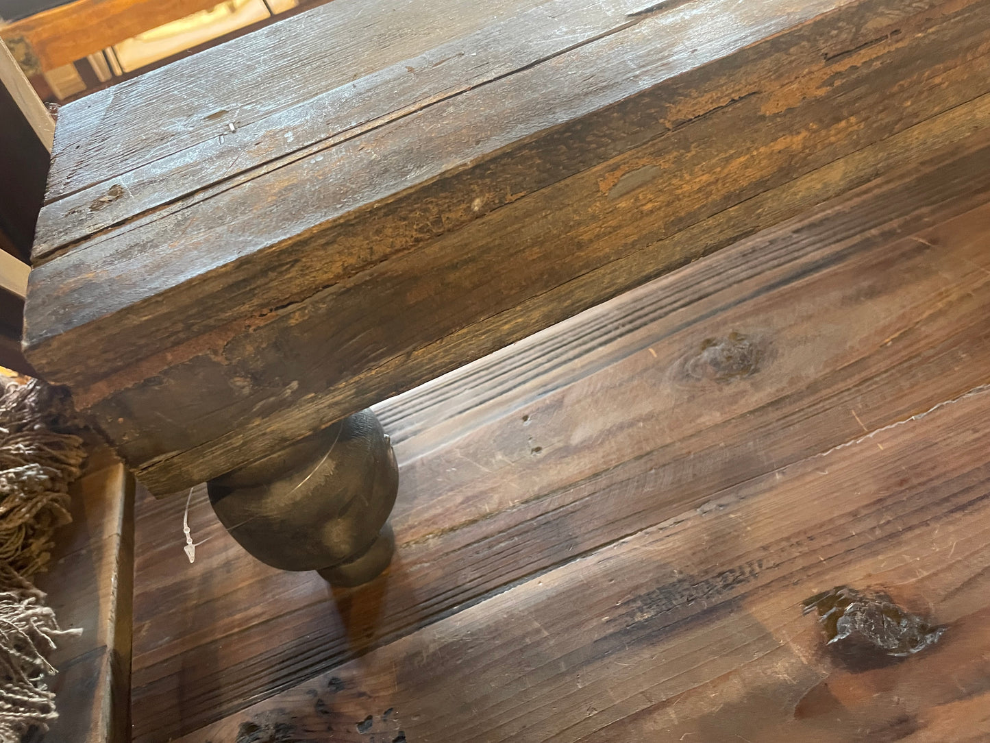 Rustic Wood Rectangle Tray w/Wood Legs