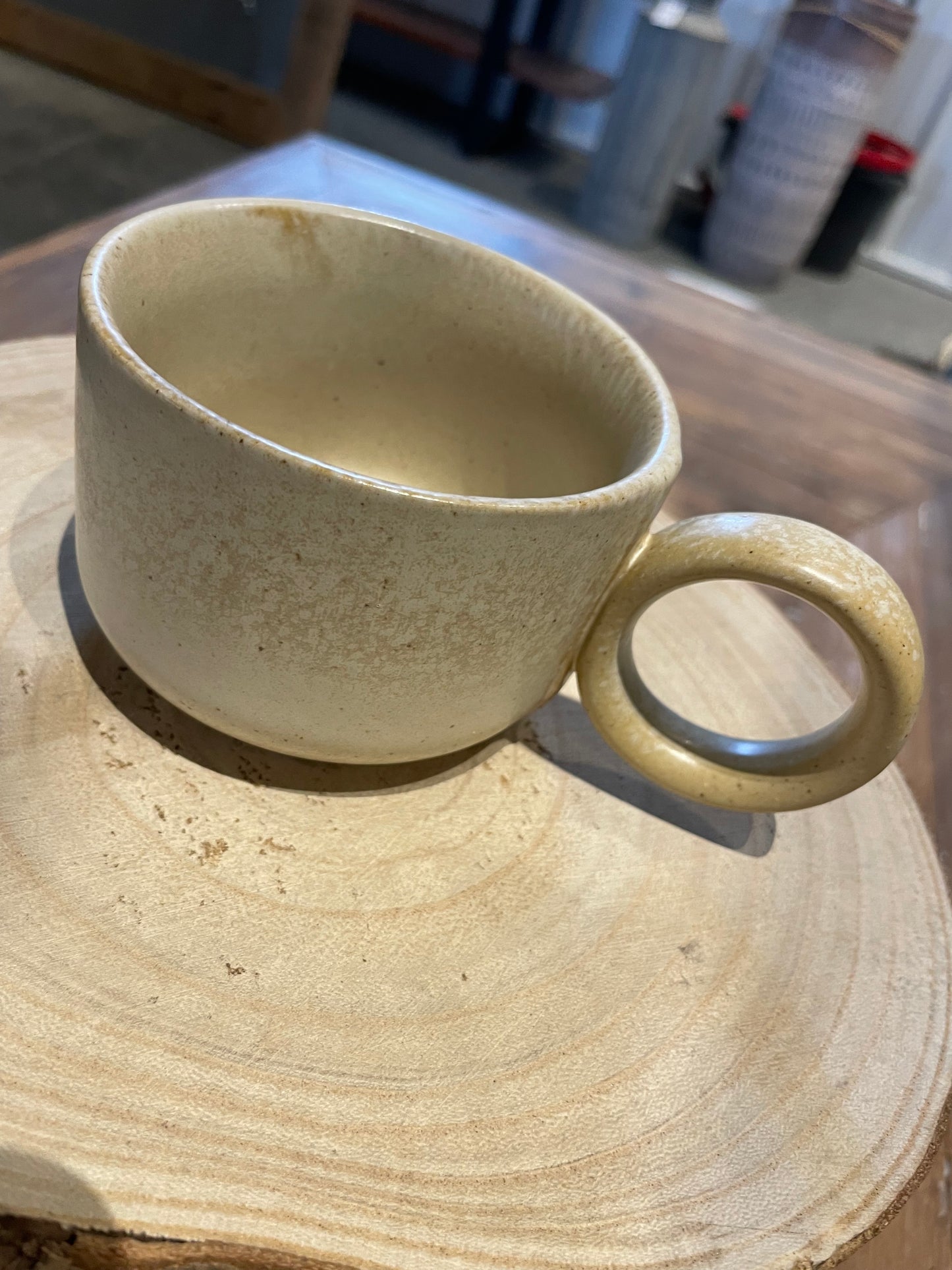 3-1/2”Round x 2-1/4”H Ivory 8 oz Stoneware Mug