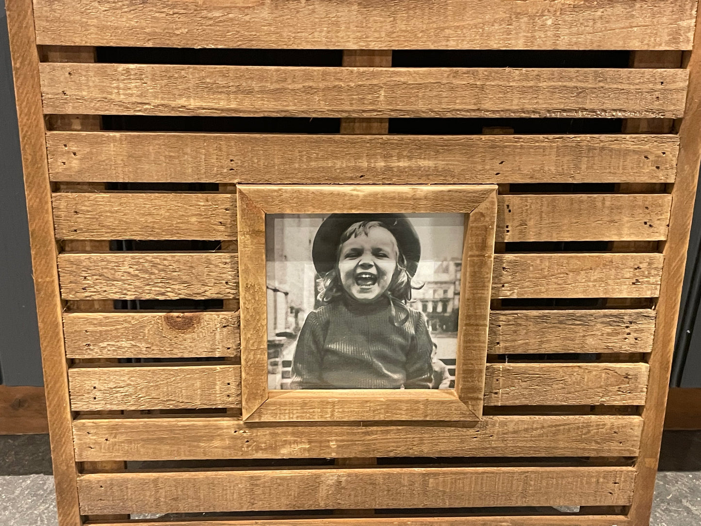 Wooden slat photo frame