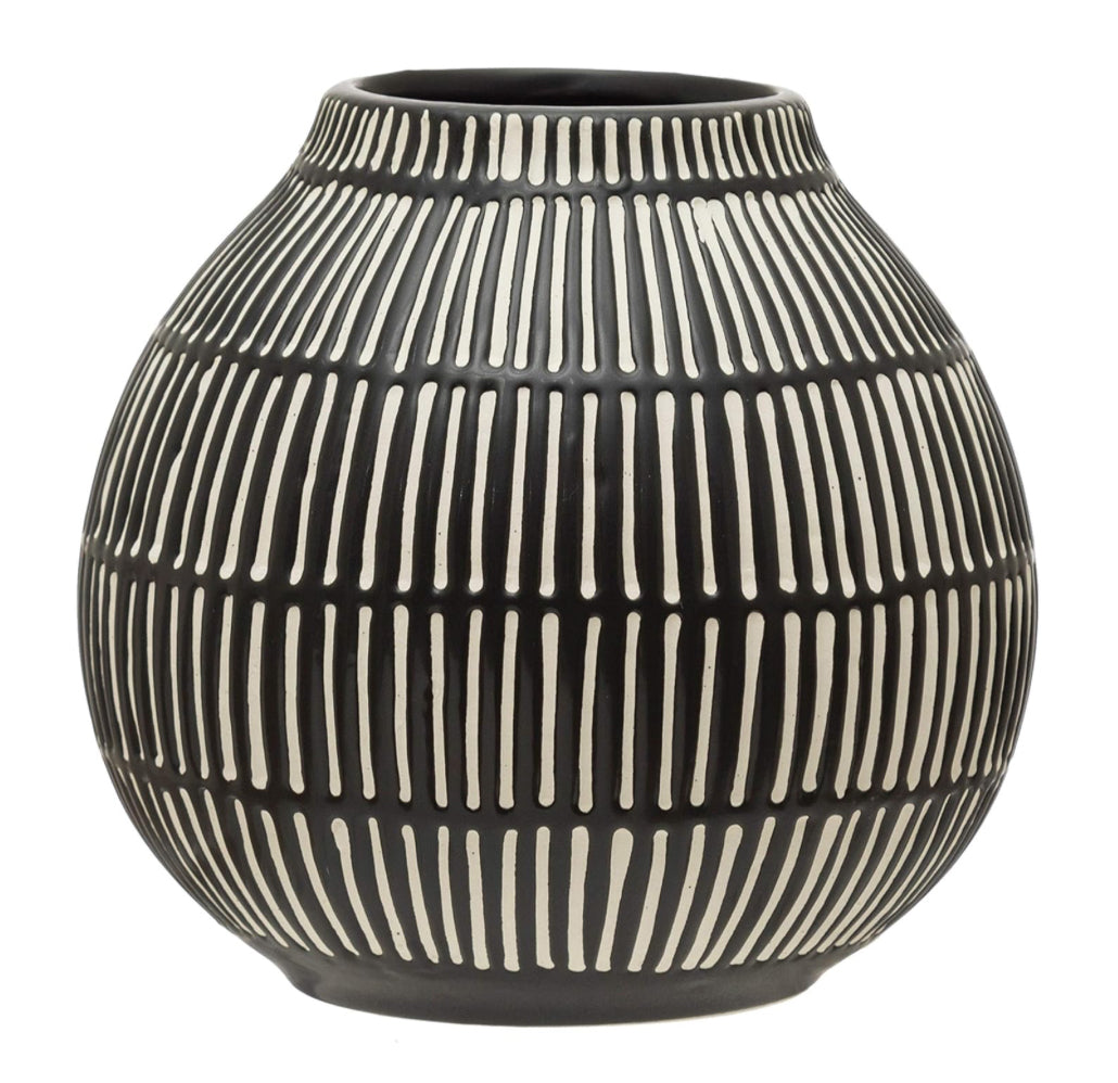 Debossed Stoneware Vase