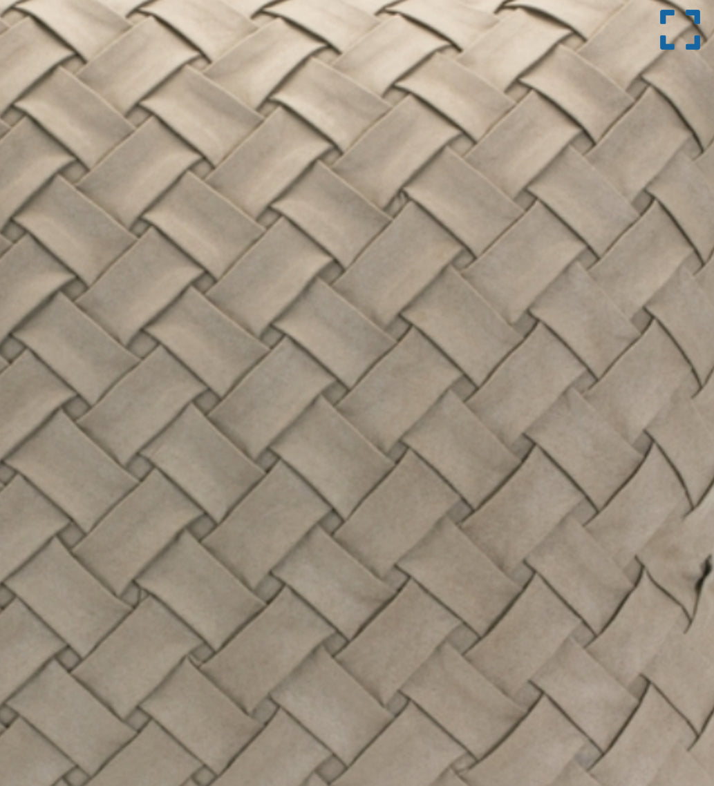 Woven Brown Fabric Basket Weave Pillow