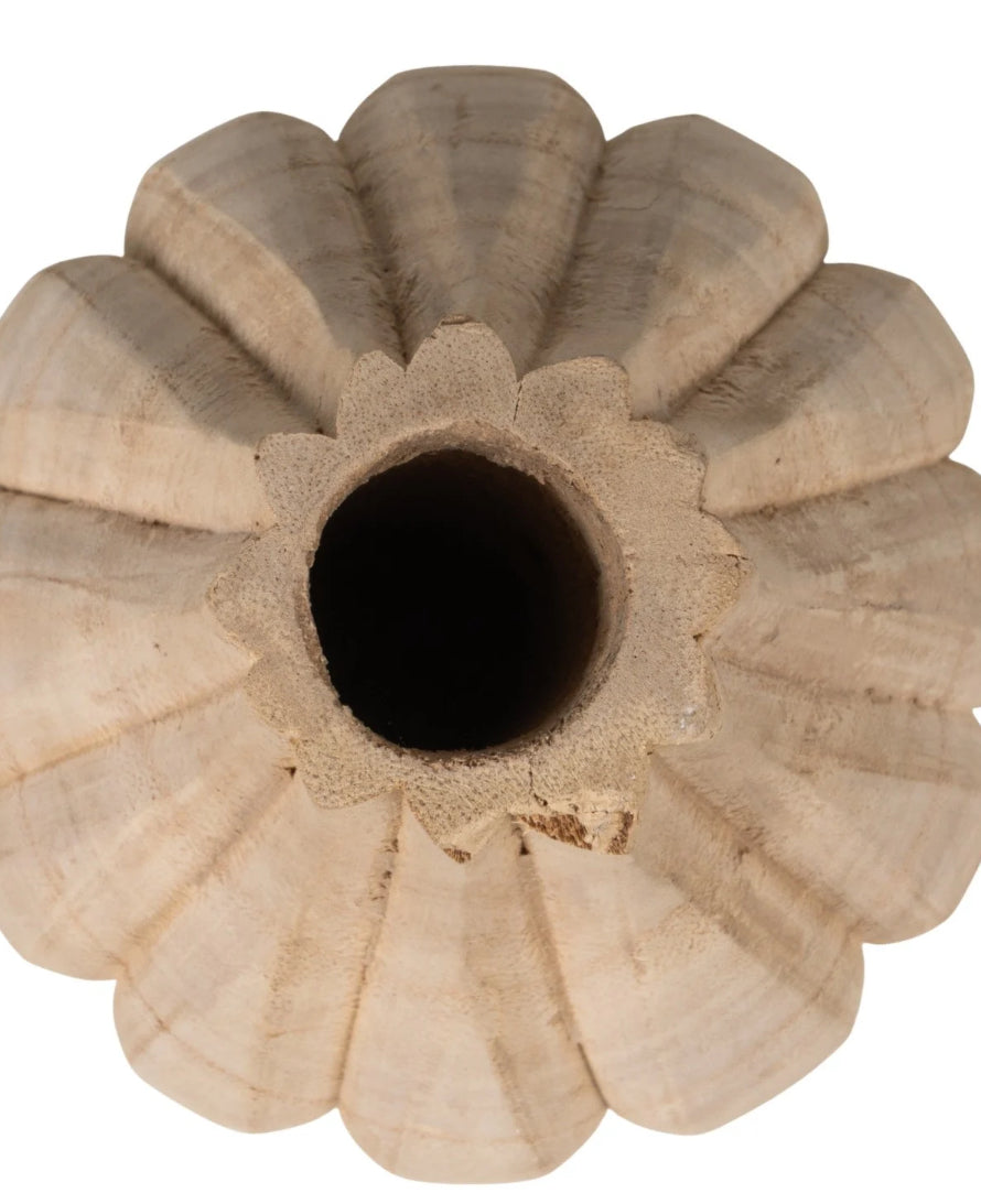 Decorative Carved Paulownia Wood Vase