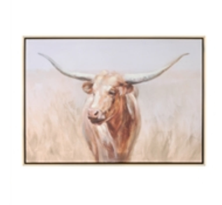 Framed Long Horn Cattle Print