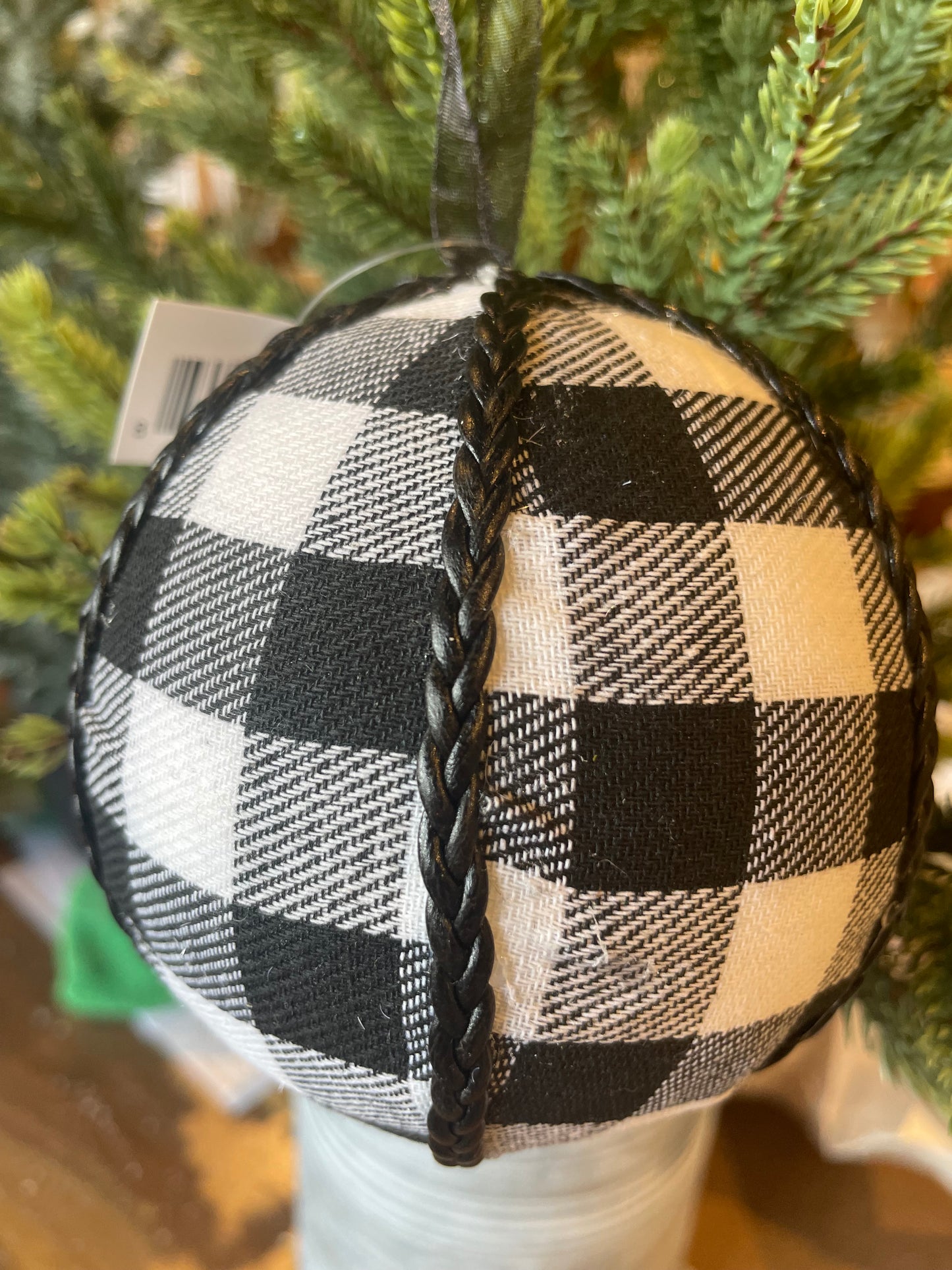 Black/White Checked Ornaments