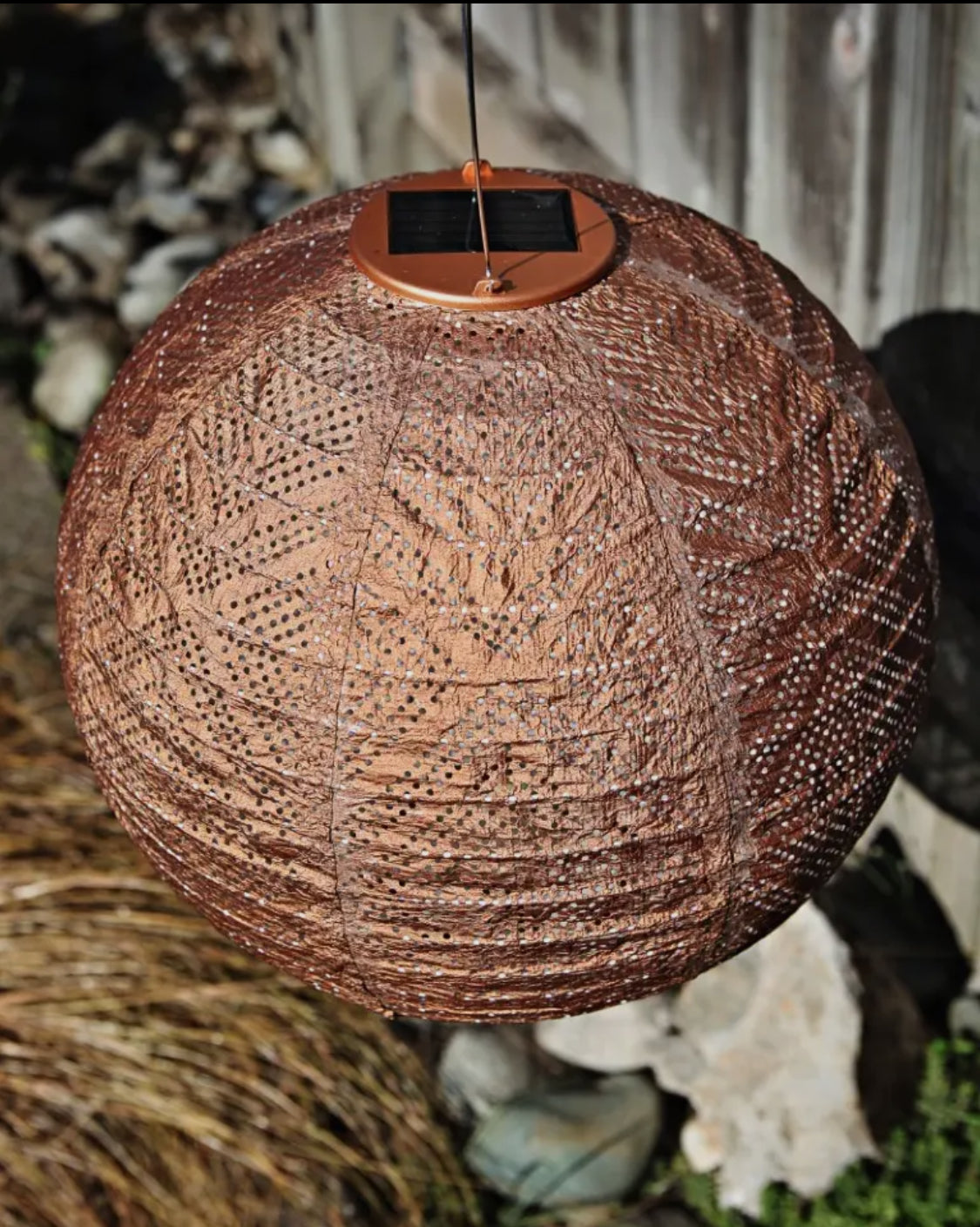 Stella Market 12”Globe Solar Lantern-Copper