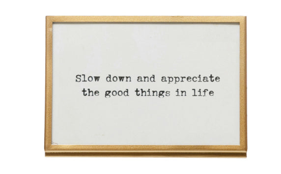 Gold Frame w/Easel & Saying