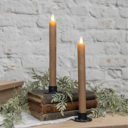 9.5” Moving Flame Beige Taper Candle