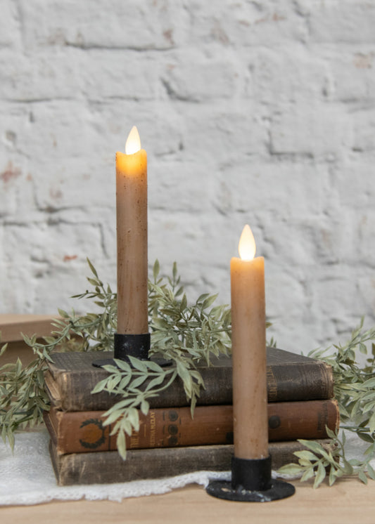 6.75” Moving Flame Beige Taper Candle