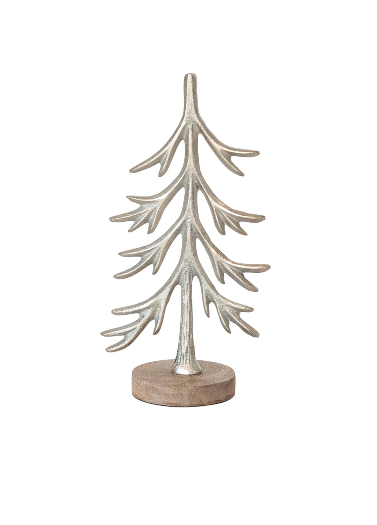 10-1/4” Cast Aluminum Tree w/Mango Wood Base