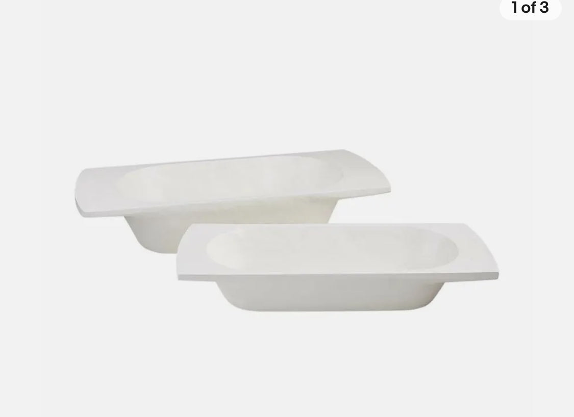 White Dough Bowl-Lg