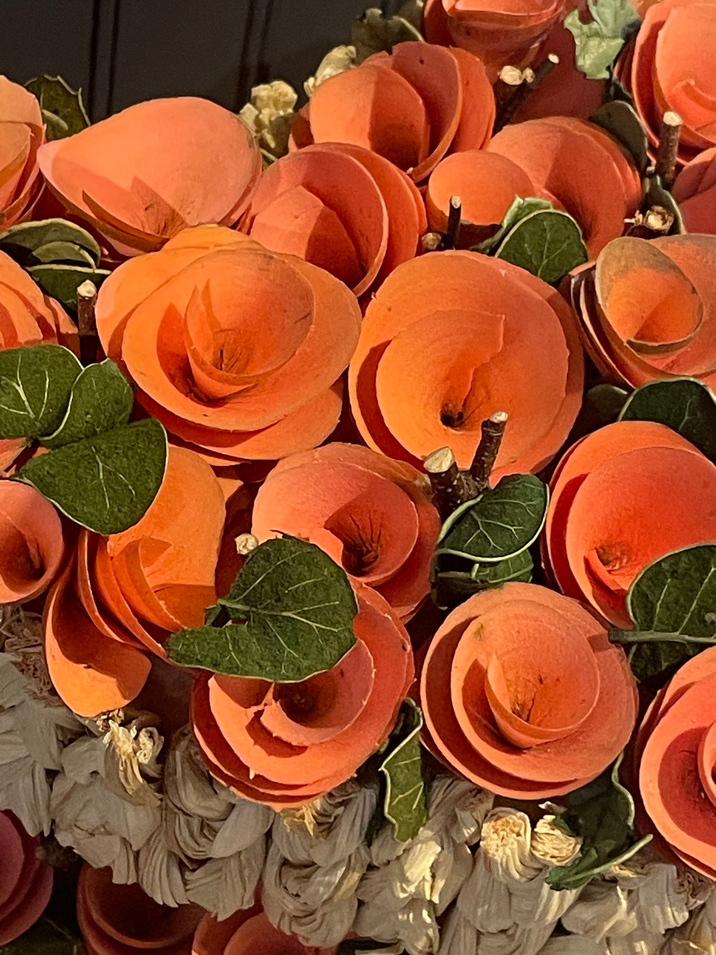 Woven Heart w/Coral Roses