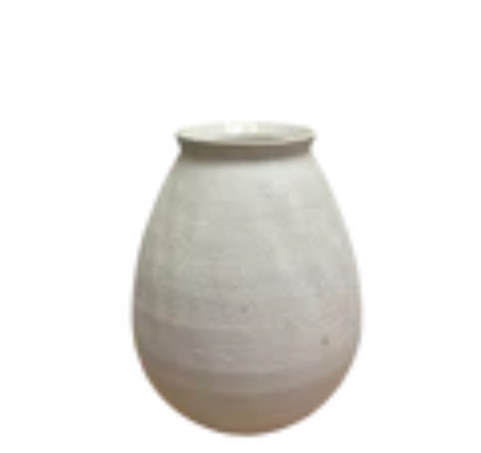 7.75” White Textured Vase