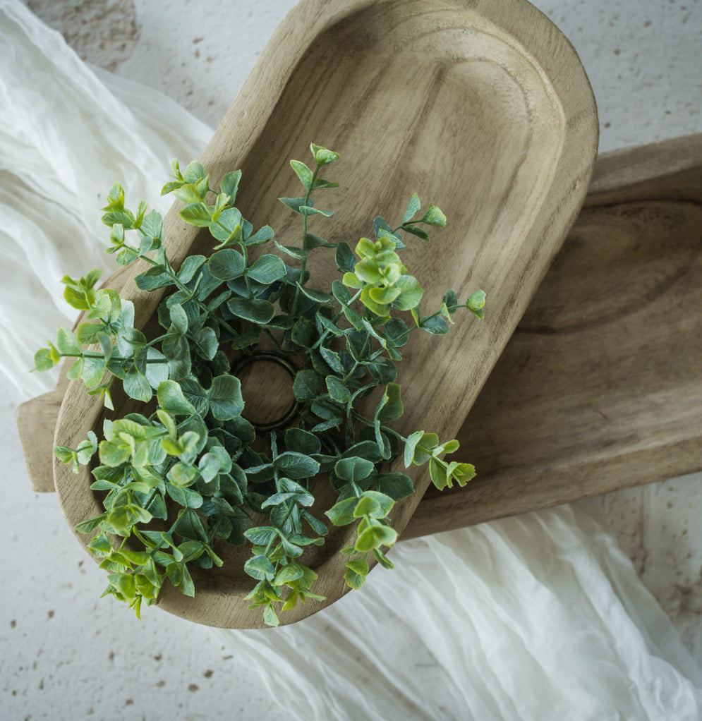 7” Eucalyptus Taper Candle Ring