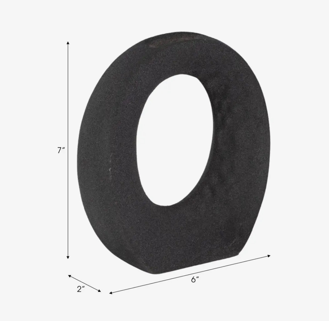 7” Black Rough Finish Open Cut-Out Vase