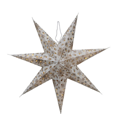5 Point Folding Star Ornament w/LED Lights
