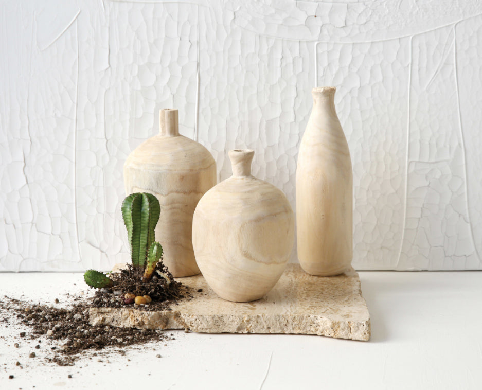 Paulownia Wood Vases- 3 Styles sold Seperately