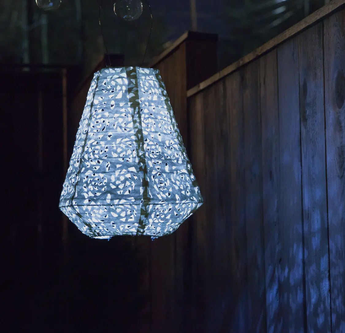 Stella Prism 11” Solar Lantern-Pearl